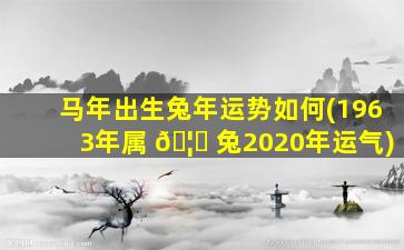 马年出生兔年运势如何(1963年属 🦁 兔2020年运气)